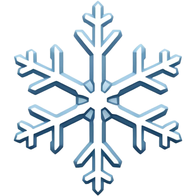 aesthetic white snowflake in chibi style emoji