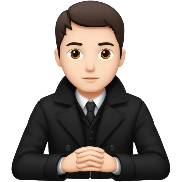 Man in black coat, sitting emoji