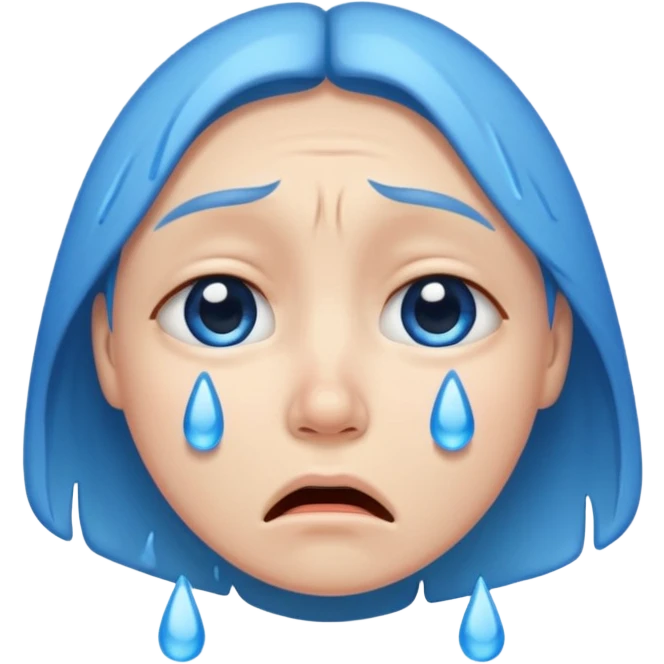 crying face emoji, blue tears, expressive emoji