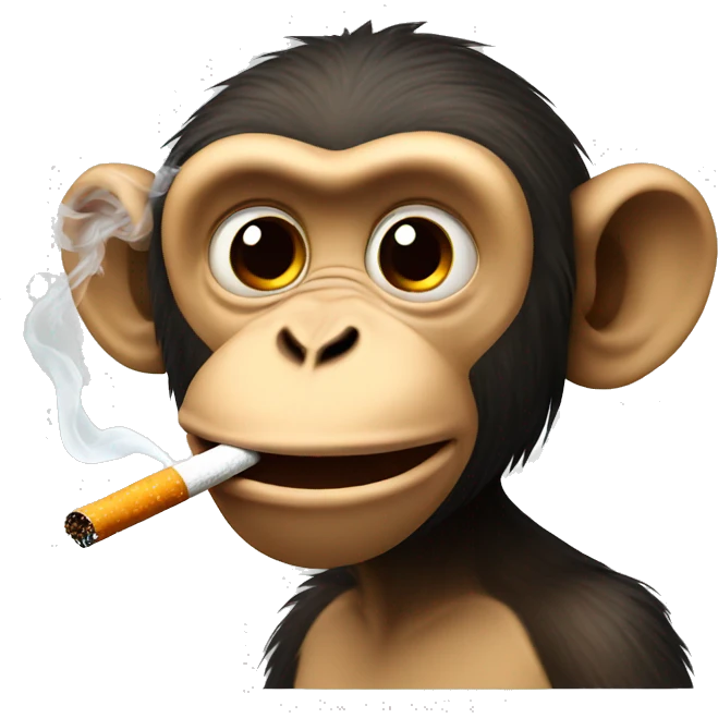 Monkey with a cigarette  emoji