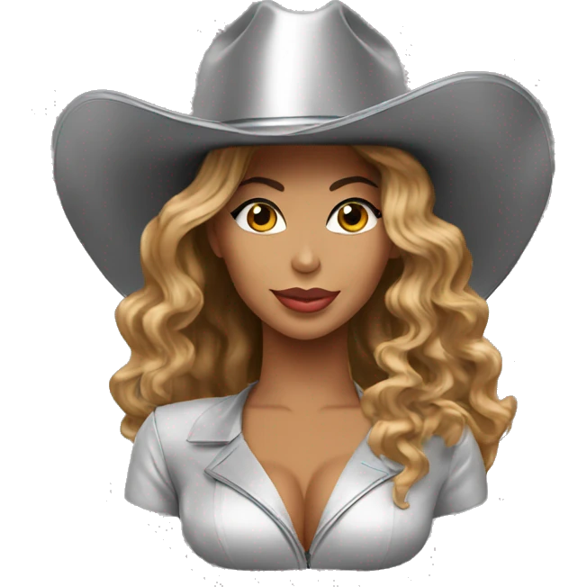 beyonce with a silver cowboy hat emoji emoji