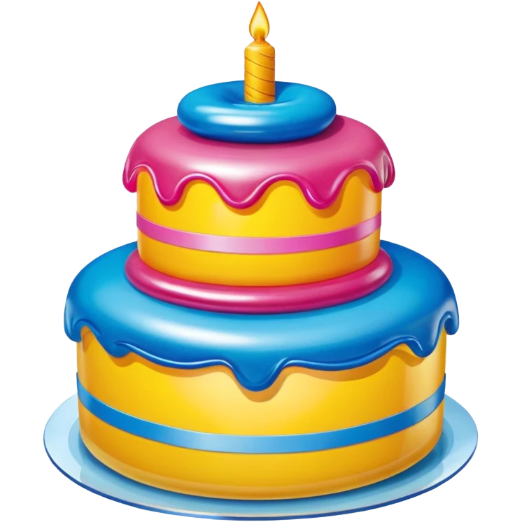 jeff koons inflatable cake emoji