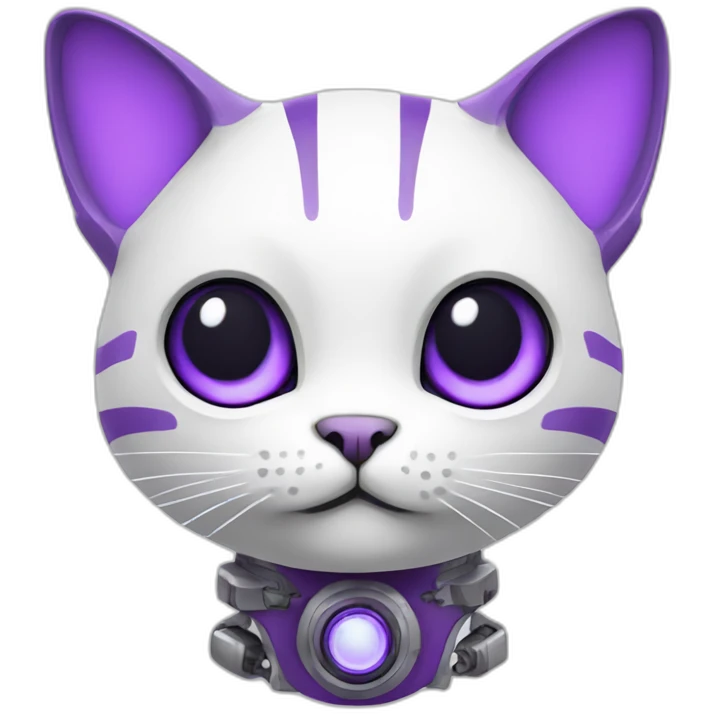 Cat robots white and purple emoji
