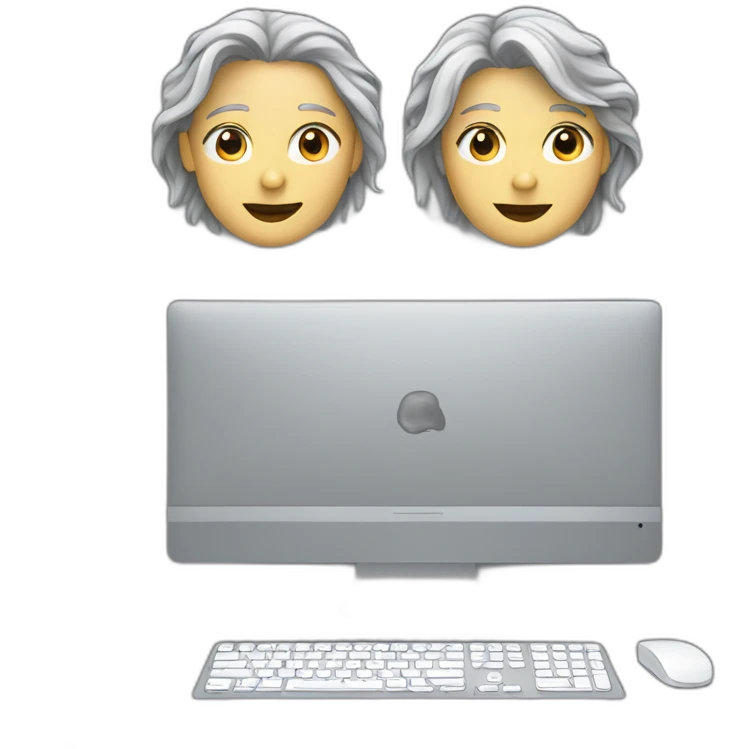 grey desktop with two monitors emoji