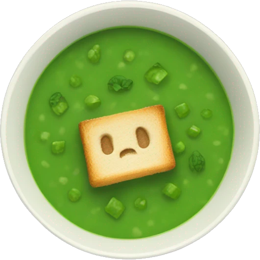 green soup with crouton emoji