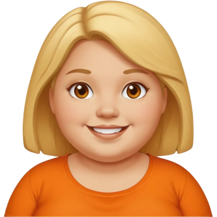 fat girl with orange shirt emoji