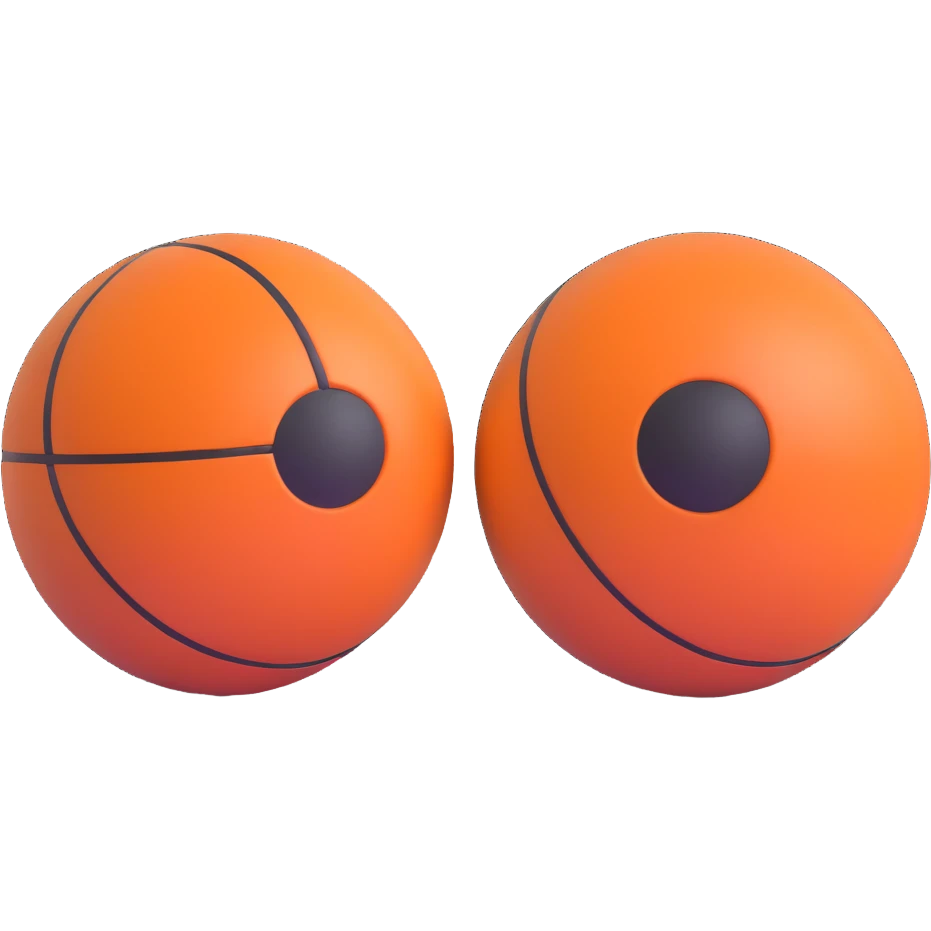 two balls standing together emoji