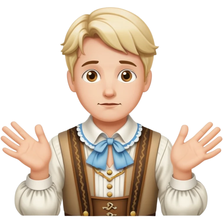 German in traditional Bavarian clothing shrugging emoji