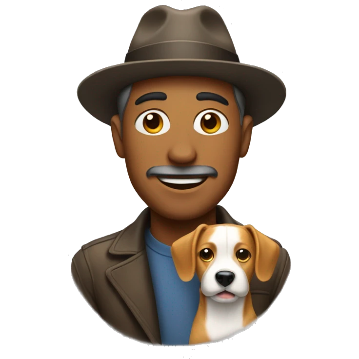 Man with Dog wearing hat emoji
