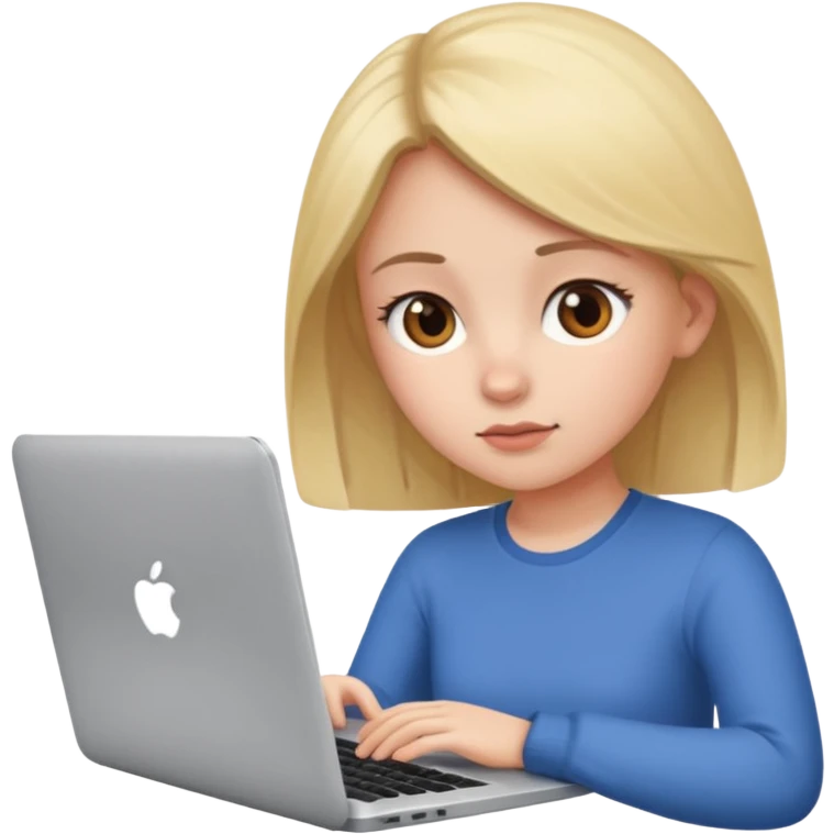 girl use laptop emoji