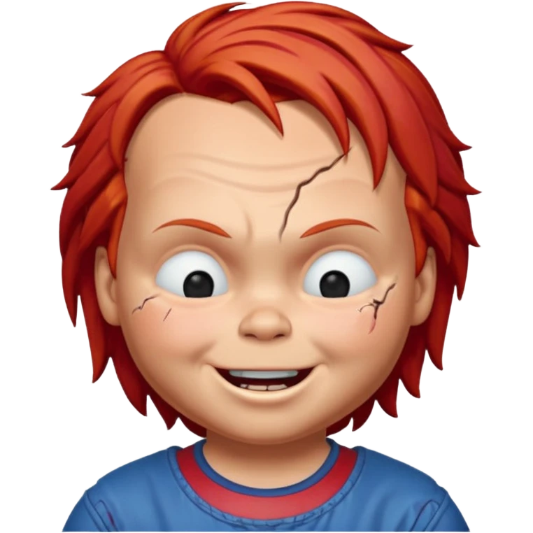 Chucky smiling with eyes closed emoji