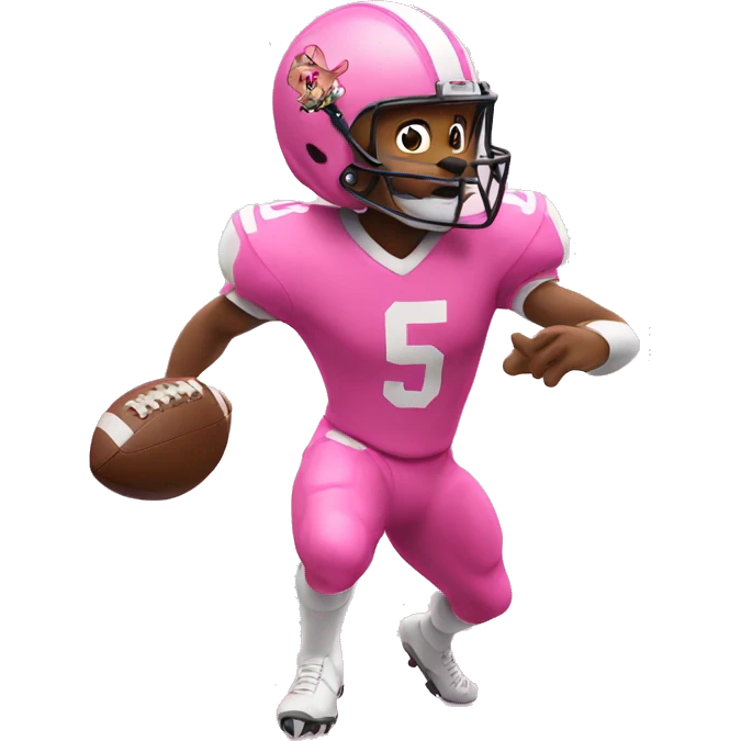 Pink panther playing football emoji