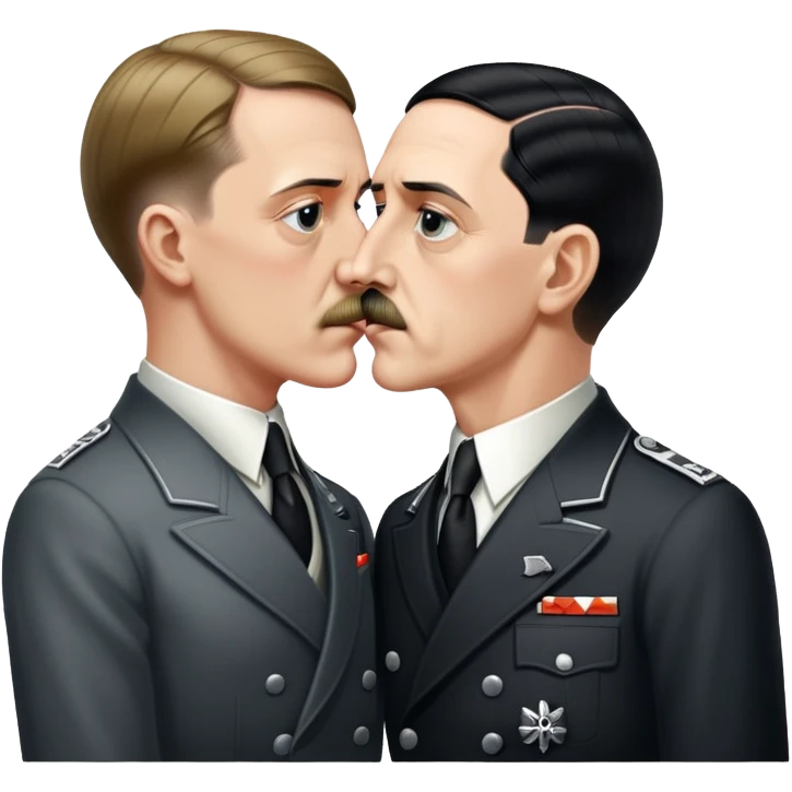 Hitler kissing Goebbels emoji
