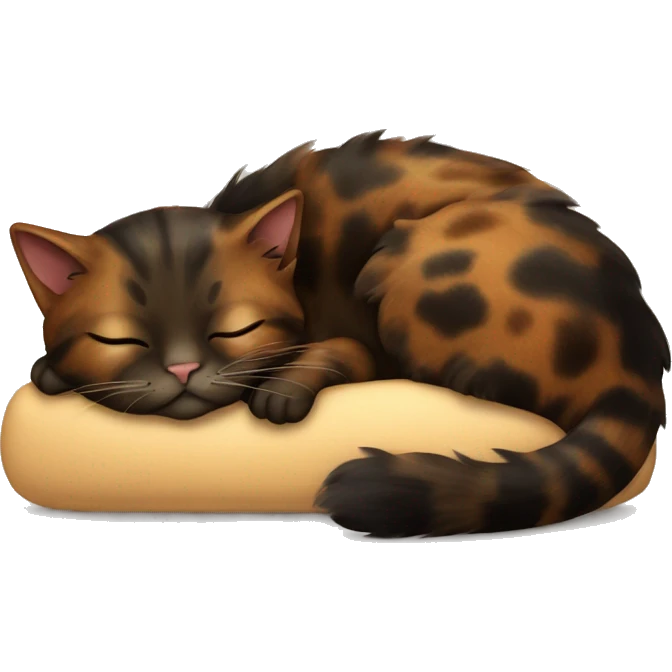 tortoiseshell cat sleeping emoji