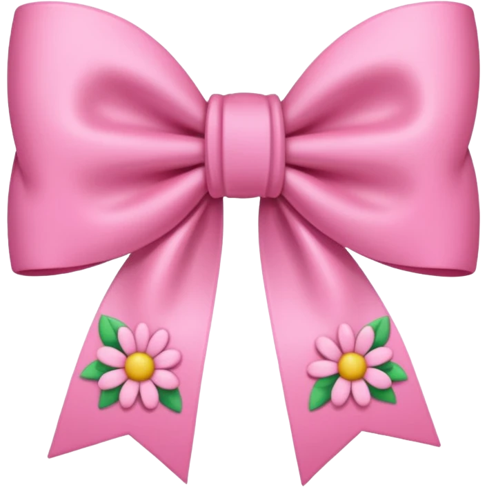 pink cute aesthetic bow with flowers no background emoji