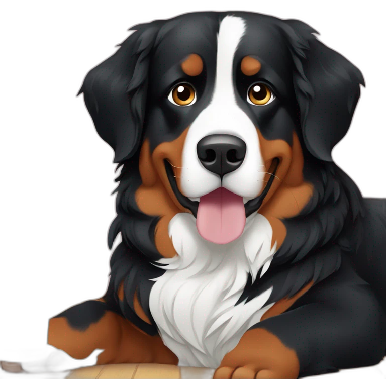 bernese mountain dog watching tv emoji