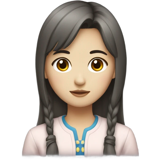 Korean girl with side bangs emoji
