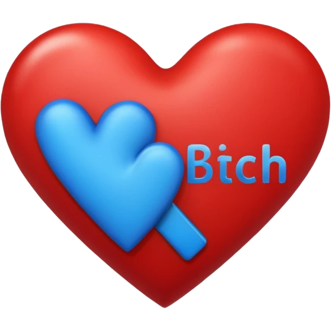 blue Bad bitch words written inside heart emoji