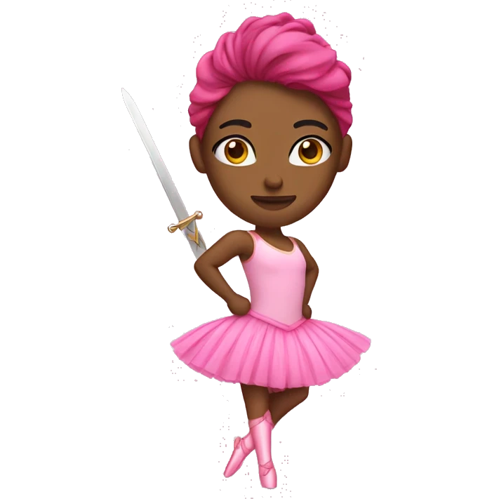 fierce warrior with pink ballerina tutu emoji