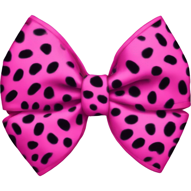 hot pink cheetah print bow emoji