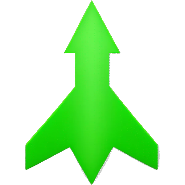 simple one green up arrow emoji