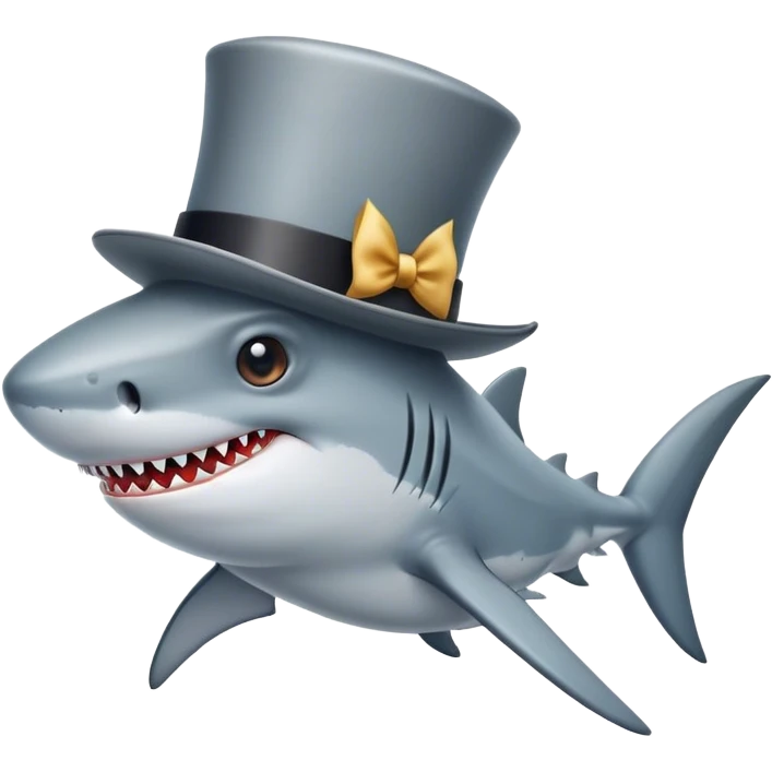 shark with tophat emoji