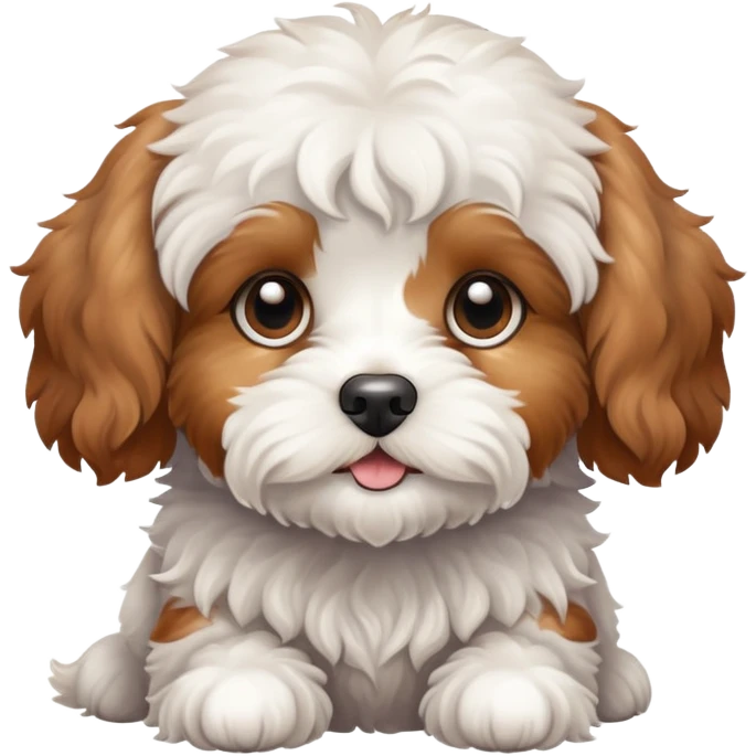 White cavapoo with brown spots emoji