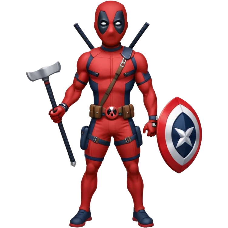 Deadpool with New England Patriots emoji