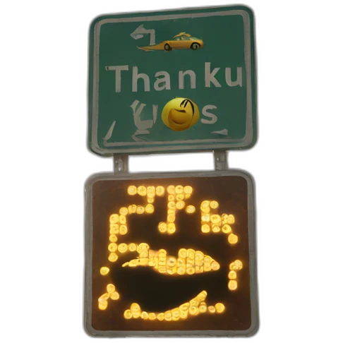 thank you on a trafic sign emoji