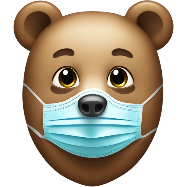 Bear with a face mask emoji