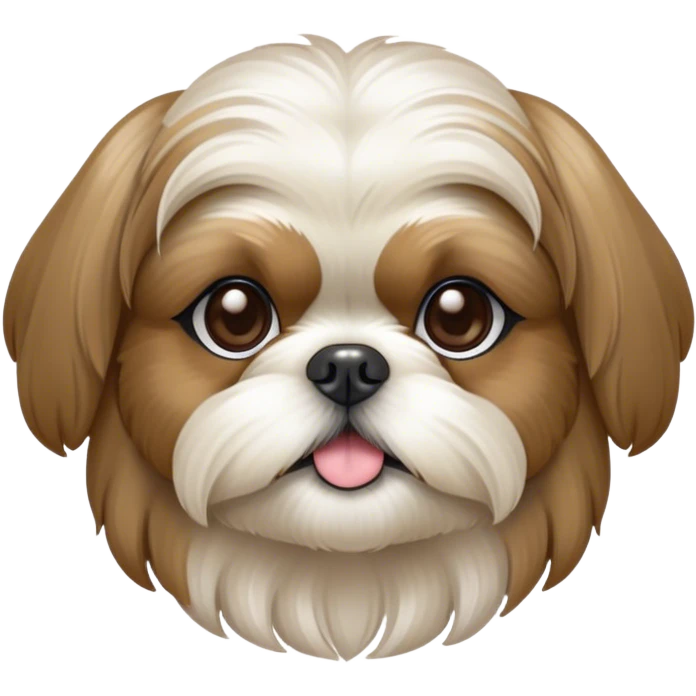 Cinematic Noble Shih Tzu Portrait Emoji, Poised and elegant, with a luxurious, flowing fur in refined muted tones, delicate features and wise, gentle eyes, simplified yet meticulously detailed, glowing with a soft, regal radiance, high shine, exuding quiet dignity and timeless charm, soft glowing outline, capturing the essence of a noble Shih Tzu that epitomizes refined poise! emoji