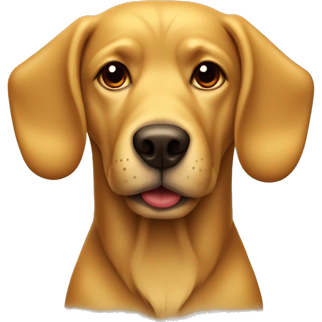 mustard colored dog with very long ears and red collar emoji