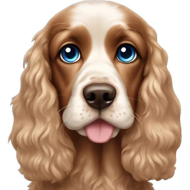 Cocker spaniel with one blue eye one brown eye emoji