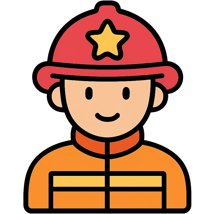 Firefighter hero with helmet emoji