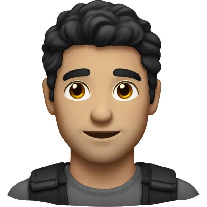 Handsome man with dark hair and dark eyes  emoji