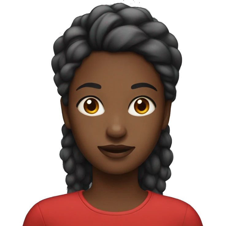 Black girl with red shirt emoji