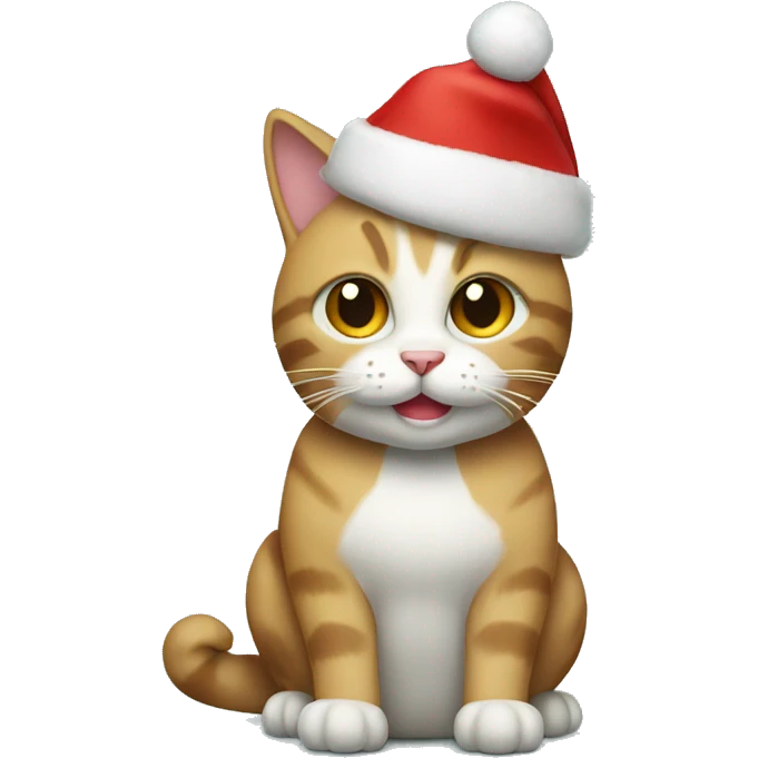Cat with a Christmas hat emoji
