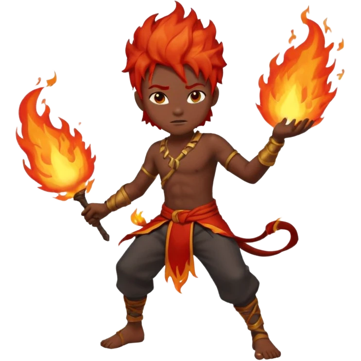 Avatar fire and ash boy emoji