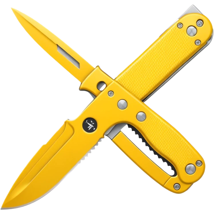 Foldable Pocket Knife yellow emoji