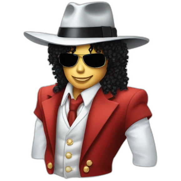 The super saiyan god dressed like Michael Jackson's iconic Smooth Criminal wear emoji