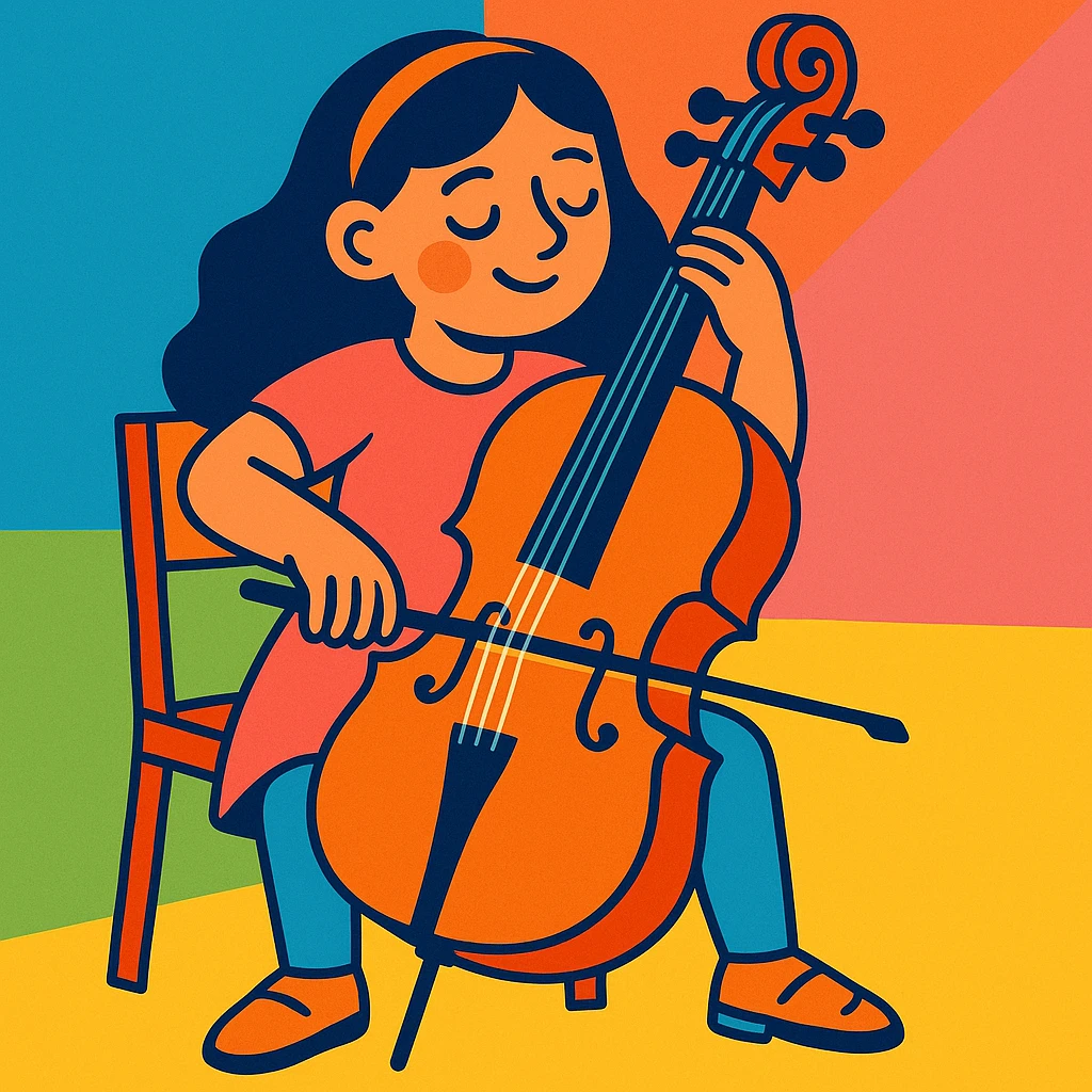 girl playing cello emoji