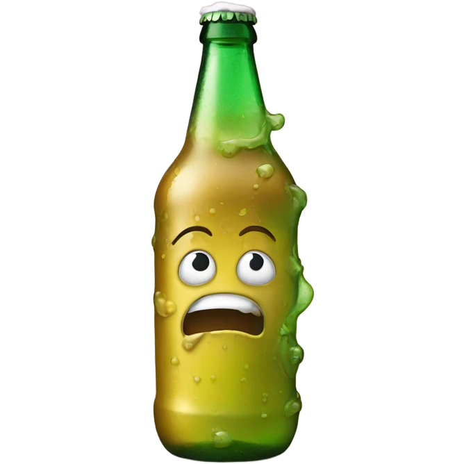 Beer bottle throwing up sick emoji