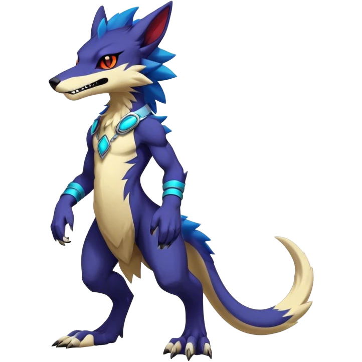 Epic Edgy Cute Colorful Modern Anthro Vernid-Protogen-Sergal-fursona-creature-animal full body emoji