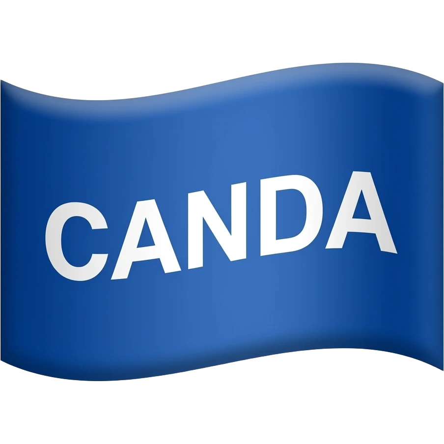 Bandera azul que diga CDN en letras blancas emoji