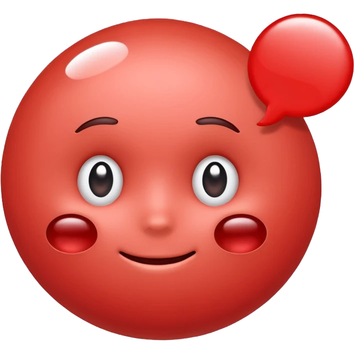 red blood cell with a speech bubble saying bye emoji