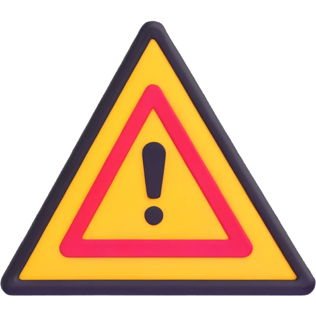 warning triangle with exclamation mark emoji