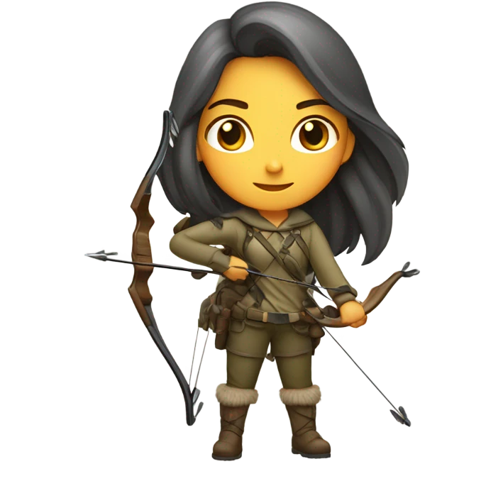 Long hair girl hunting emoji