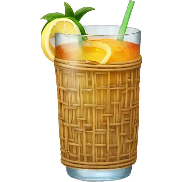 Drink in a rattan covered glass emoji