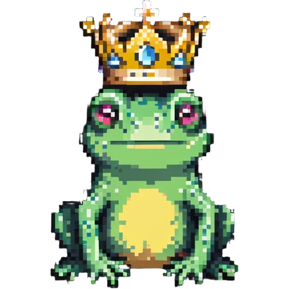 Tiny crowned frog emoji