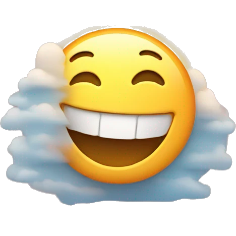person laughing with sunrise emoji